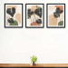 3 Piece Botanical Flower Bohemian Design Uv Printing Mdf Painting Set