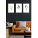 3 Piece Bohemian Wooden Painting Set With Frame Look