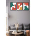 3 Piece Colorful Modern Style Black Frame Look Uv Printed Mdf Painting Set