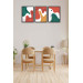 3 Piece Colorful Modern Style Black Frame Look Uv Printed Mdf Painting Set