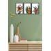 3 Piece Artistic Uv Printed Mdf Painting Set In Flower Style With Leaves