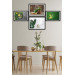 4 Piece Avocado Style Mdf Painting Set With Black Frame Look
