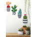 4 Piece Wall Decoration Wooden Cactus Wood Painting Set