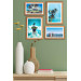 4 Piece Modern Style Summer Landscape Uv Printed Painting Set