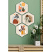 4 Piece Honeycomb Design Bohemian Style Uv Printing Mdf Wooden Painting Set