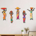 African Women Wooden Plaques Set 5 Pieces
