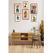6 Piece Bohemian Painting Set With Wooden Frame Look