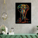لوحة فنية خشبية بتصميم فيل ملونة