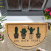 Apartment Doormat With A Cactus Drawing, 45X75 Cm