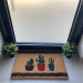Coconut Door Mat With Cactus Drawing, 60X40 Cm