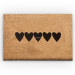 Coconut Door Mat With Hearts Drawing, 60X40 Cm