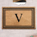Letter V Natural Coconut Doormat 60X40Cm