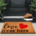 Love Lives Here Home Natural Coconut Doormat 60X40Cm