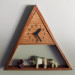 Triangle Clock With Shelf Natural Wood