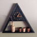 Tria Triangle Clock With Shelf Black Bonwood