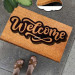Welcome Out Line Natural Coconut Doormat 60X40Cm