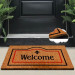 Welcome Red Pattern Natural Coconut Doormat 60X40Cm