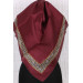 Leopard Patterned Rayon Scarf - Claret Red