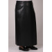 Plus Size Leather Pencil Skirt-Black