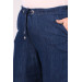 Plus Size Wide Leg Jeans - Navy Blue
