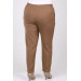 Plus Size Elastic Waist Pipe Leg Width Trousers - Mink