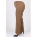 Plus Size Buttoned Waist Length Lycra Trousers - Mink
