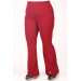 Plus Size Flare Leg Slit Front Trousers - Claret Red