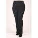 Plus Size Flare Leg Slit Front Trousers - Black