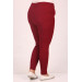 Large Size Front Slit Scuba Tights - Claret Red