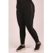 Plus Size Scuba Tights With Side Waterport-Black