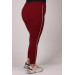 Plus Size Scuba Tights With Side Stripes - Claret Red