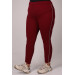 Plus Size Scuba Tights With Side Stripes - Claret Red