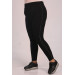 Plus Size Scuba Tights With Side Stripes - Black