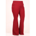 Plus Size Flare Leg Scuba Trousers - Claret Red