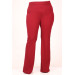 Plus Size Flare Leg Scuba Trousers - Claret Red