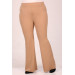 Plus Size Flare Scuba Trousers - Mink