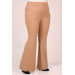 Plus Size Flare Scuba Trousers - Mink