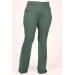 Plus Size Flare Leg Scuba Trousers - Emerald
