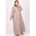 Plus Size Wrinkled Dress - Mixed Brown