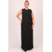 Plus Size Scuba Sleeveless Dress - Black