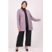 Plus Size Double Layer Crepe Buttonless Jacket-Lilac