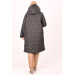 Plus Size Removable Hooded Quilted Jacket-Black