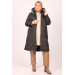 Plus Size Removable Hooded Quilted Jacket-Black