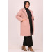 Large Size Buttoned Curly Lamb Coat-Powder