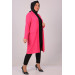 Plus Size Burbery Crepe Unbuttoned Long Jacket-Pink