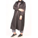 Plus Size Bondit Trench Coat With Sleeve Detail-Black