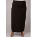 Plus Size Side Zipper Pencil Skirt-Brown