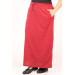 Plus Size Two Thread Pocket Detailed Skirt - Claret Red