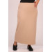 Plus Size Scuba Pencil Skirt - Beige
