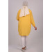 Plus Size Color Combination Linen Airobin Shirt - Yellow